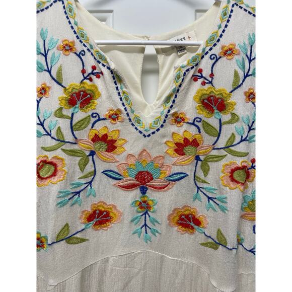 Umgee Women's floral embroidered peplum tank top size 1XL boho - Picture 3 of 7